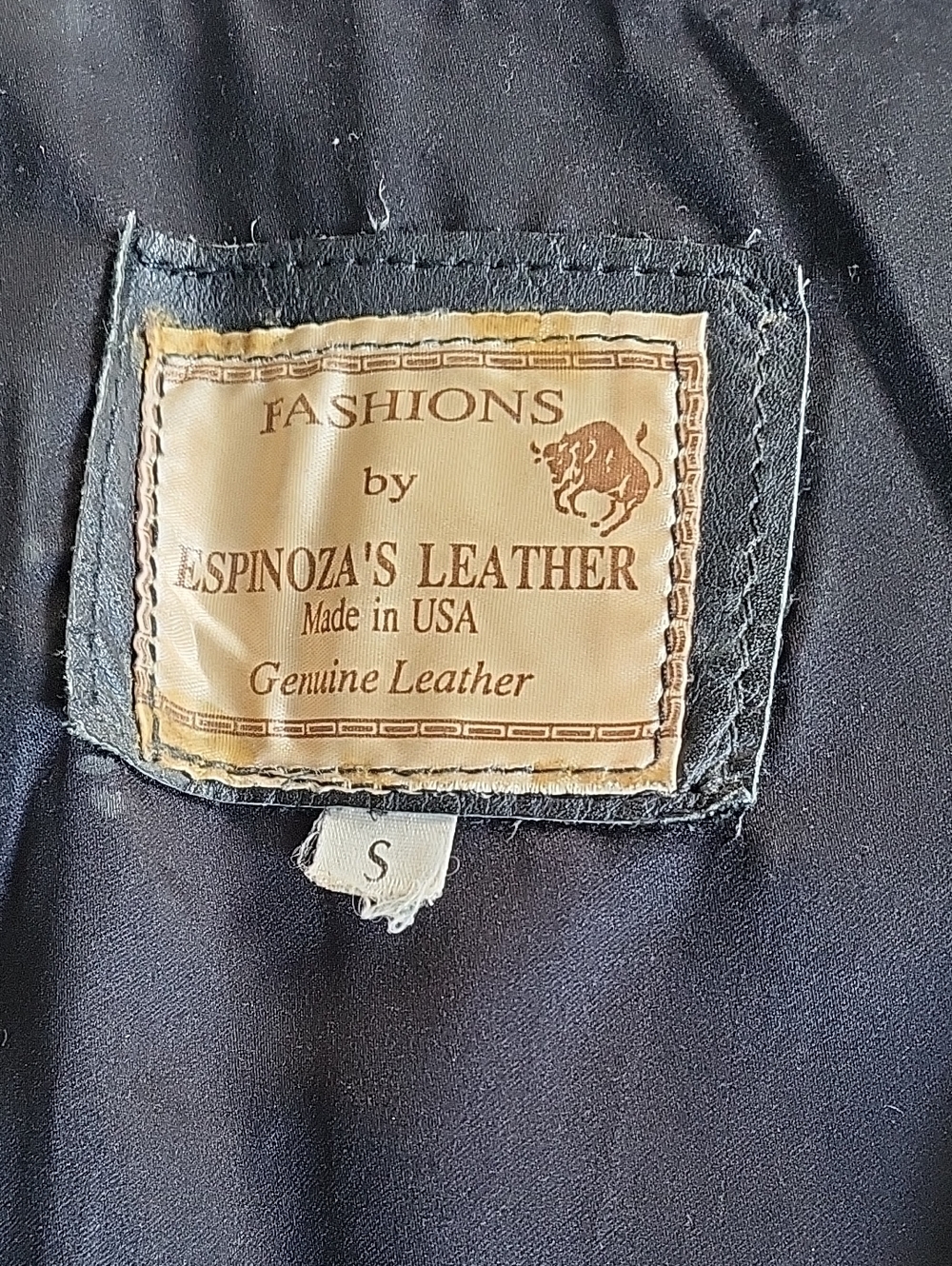 Espinozas Black Leather Vest with Concho Tassel Details Size S - Picture 2 of 5